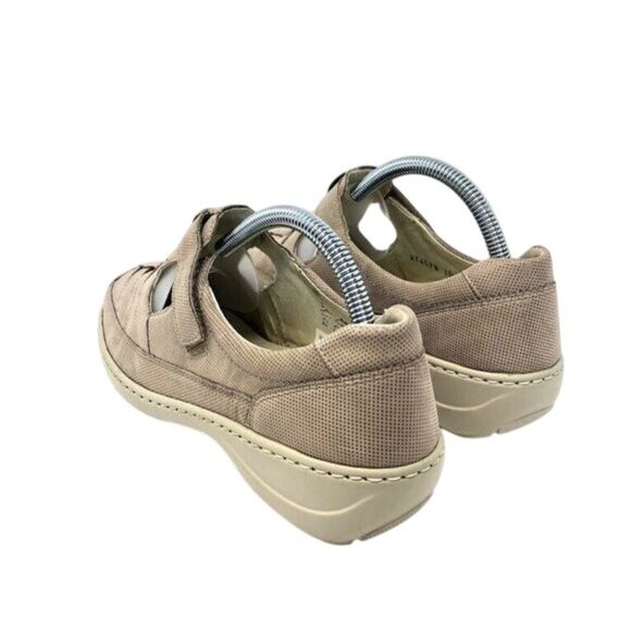 Waldlaufer Beige Leather Comfort Shoes Size 8 Wide Adjustable Strap Casual - Picture 6 of 9